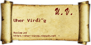 Uher Virág névjegykártya
